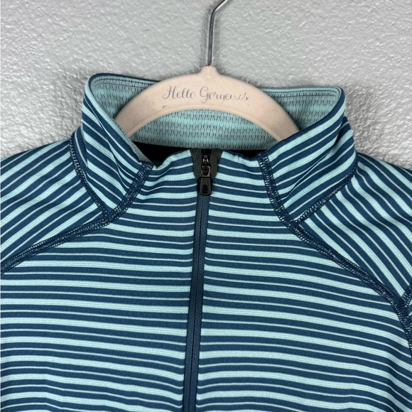 Patagonia Men’s Striped Blue Multicolored Long Sleeve 3/4 Zip Activewear Small - Picture 4 of 11